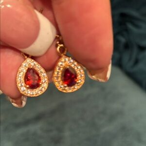 Elegant Red Teardrop Earrings